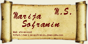 Marija Sofranin vizit kartica